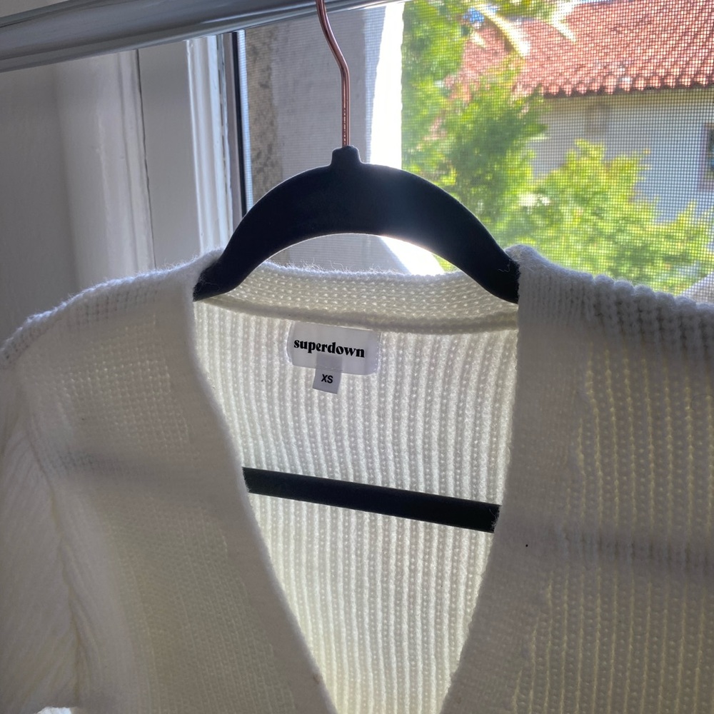 White Superdown Single Button Sweater - image 3